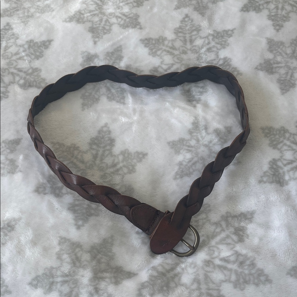 Braided Brown Leather Belt